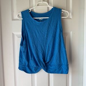 SO Blue Twist Front Tank Top